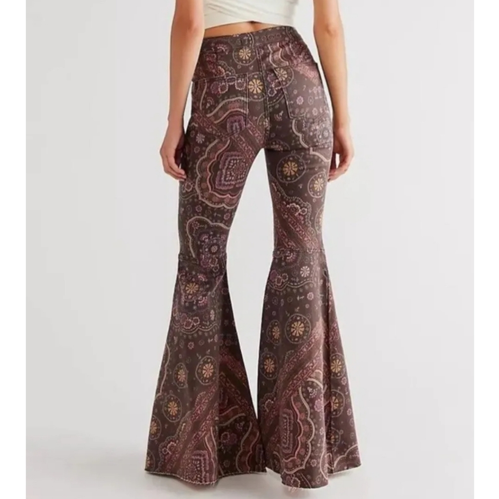 Just Float On Printed Flare Jeans - Picture 6 of 14